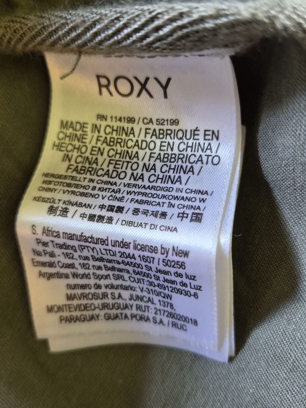 Roxy Women's Olive Utility Jacket with Snap Collar - Picture 4 of 7